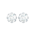 2 CT Certified Moissanite Solitaire Stud Earrings in Silver Moissanite - ( D-VS1 ) - Color and Clarity 92.5 Sterling Silver - Rosec Jewels