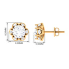 Solitaire Moissanite Designer Stud Earrings Moissanite - ( D-VS1 ) - Color and Clarity - Rosec Jewels