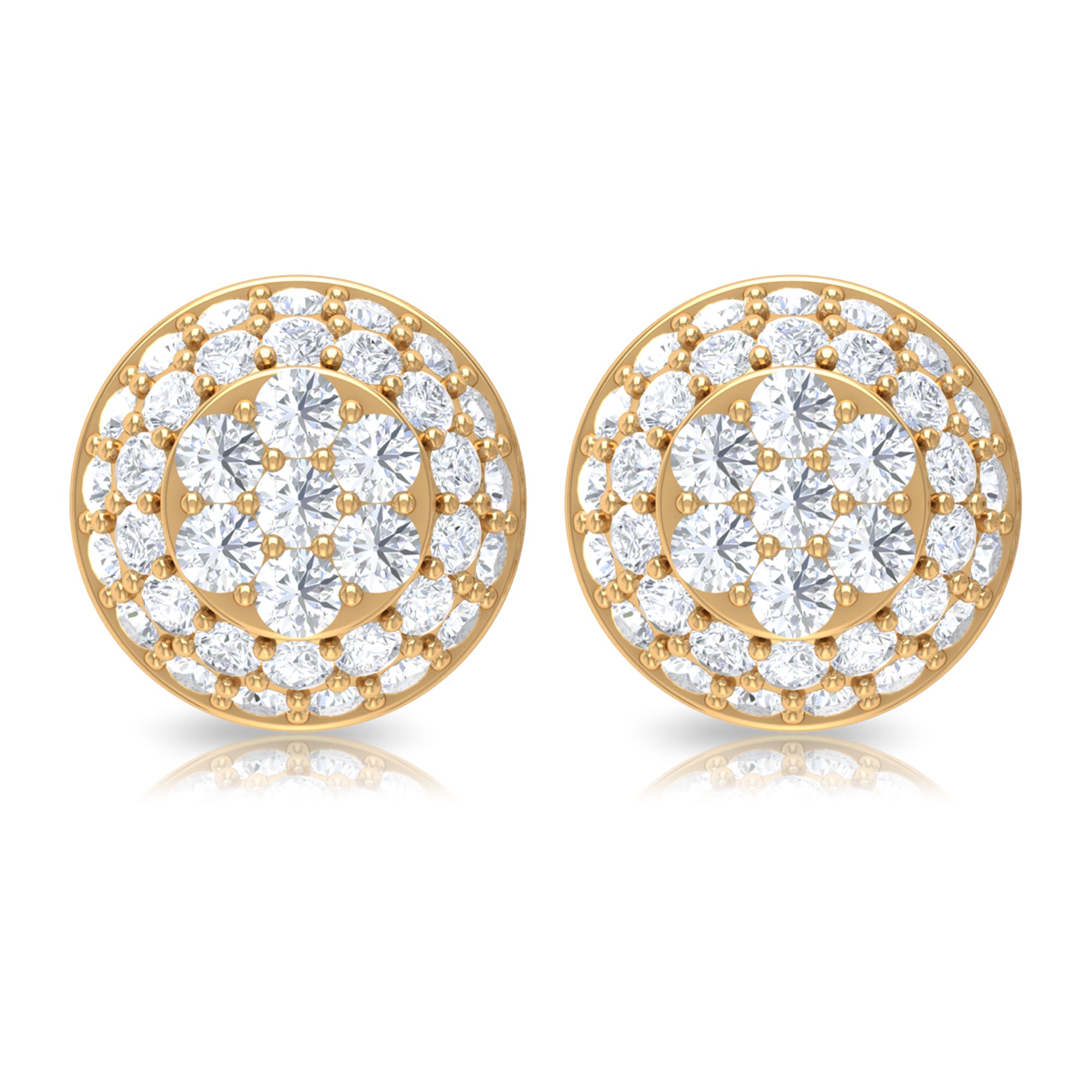 Rosec Jewels-Alluring Diamond Bridal Stud Earring with Screw Back Closure