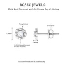 Round Cut Diamond Floral Stud Earrings in Prong Setting Diamond - ( HI-SI ) - Color and Clarity - Rosec Jewels