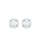 2.25 CT Round Shape Moissanite Stud Earrings with Halo Moissanite - ( D-VS1 ) - Color and Clarity - Rosec Jewels