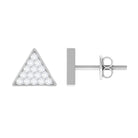 1/2 CT Round Cut Diamond Triangle Stud Earrings in Gold Diamond - ( HI-SI ) - Color and Clarity - Rosec Jewels