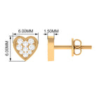 Diamond Simple Heart Stud Earrings Diamond - ( HI-SI ) - Color and Clarity - Rosec Jewels