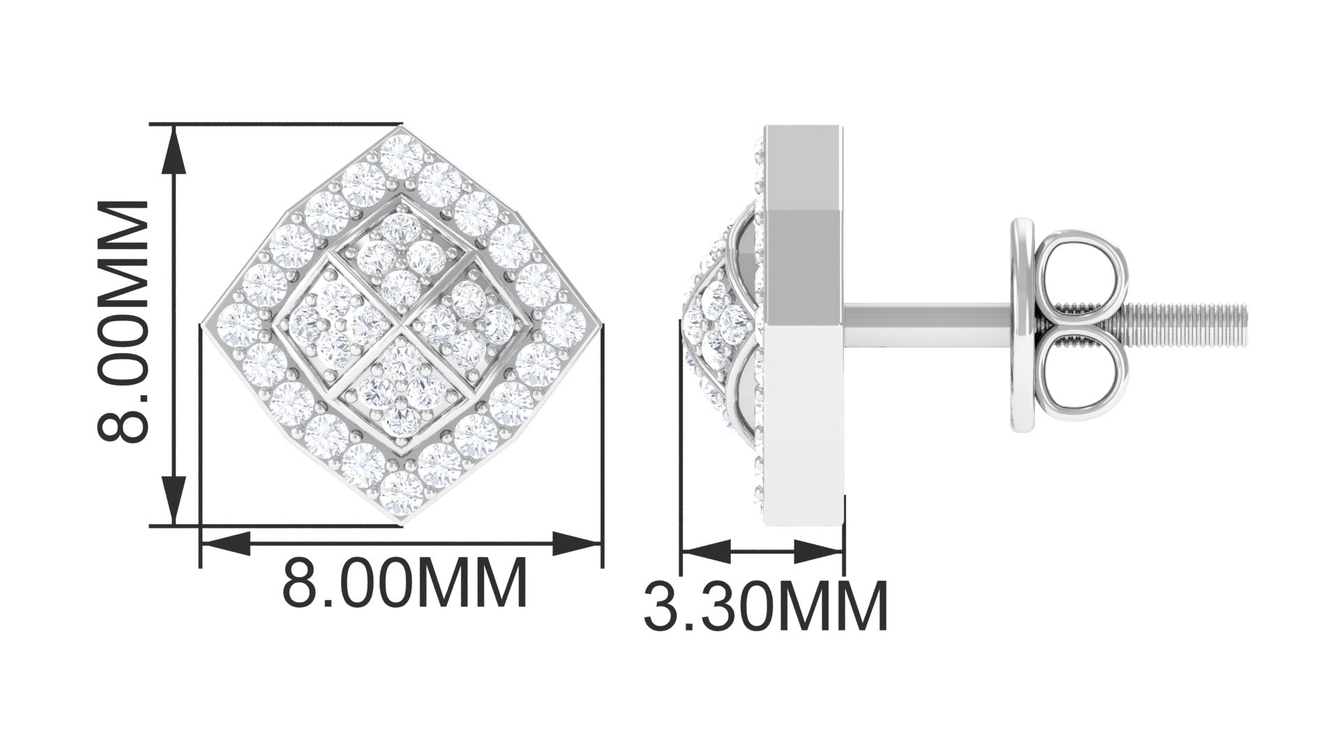 Rosec Jewels-Certified Natural Diamond Geometric Stud Earrings