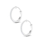 3/4 CT Natural Diamond Simple Hinged Hoop Earrings in Gold Diamond - ( HI-SI ) - Color and Clarity - Rosec Jewels