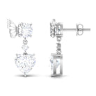 Moissanite Butterfly Heart Drop Earrings Moissanite - ( D-VS1 ) - Color and Clarity - Rosec Jewels