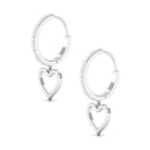 3/4 CT Moissanite Hinged Hoop Earrings with Gold Open Heart Moissanite - ( D-VS1 ) - Color and Clarity - Rosec Jewels