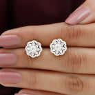 1 CT Flower Inspired Moissanite Statement Stud Earrings Moissanite - ( D-VS1 ) - Color and Clarity - Rosec Jewels