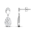 Classic Diamond Gold Bridal Teardrop Earrings Diamond - ( HI-SI ) - Color and Clarity - Rosec Jewels