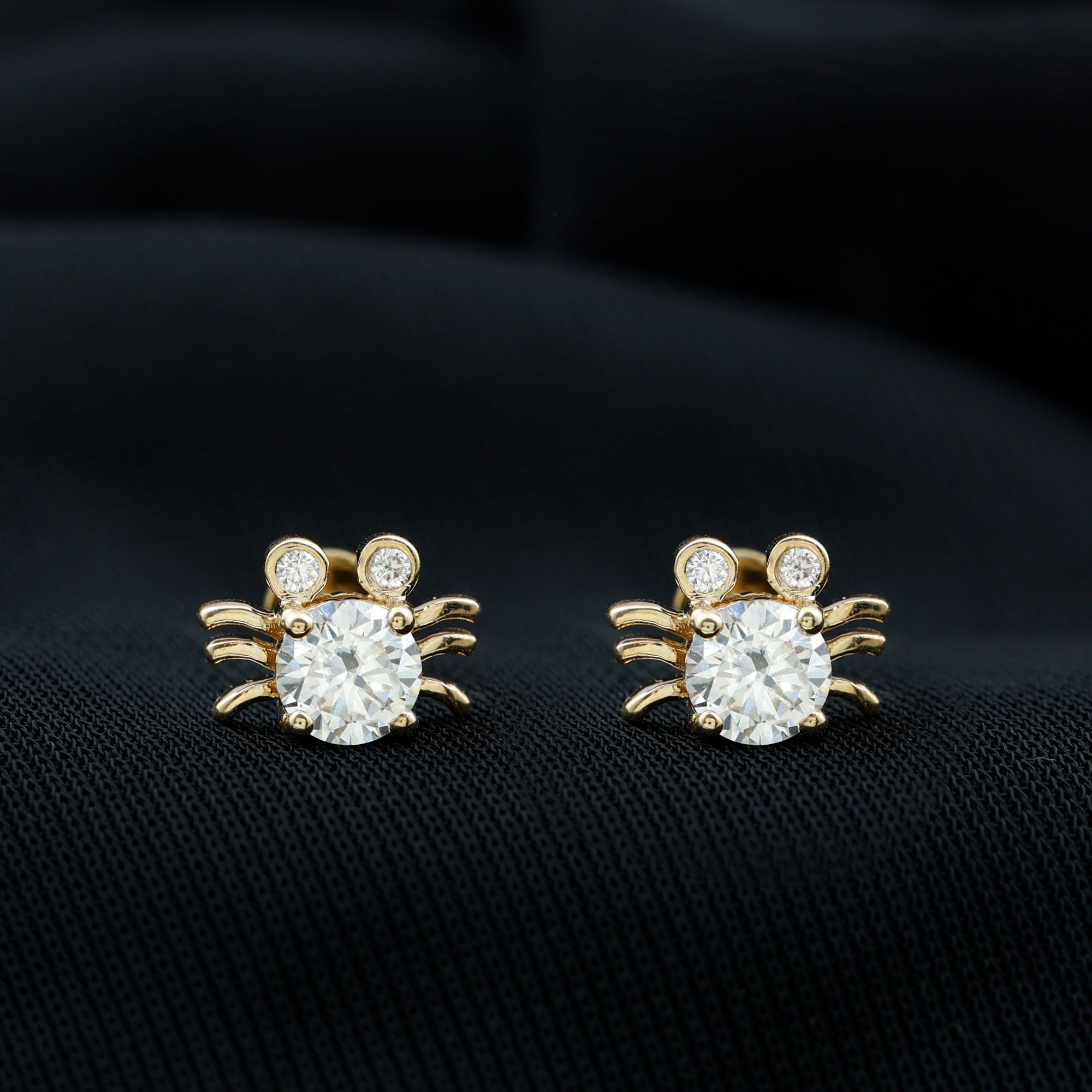 Lab Grown Diamond Spider Stud Earrings with Screw Back Lab Grown Diamond - ( EF-VS ) - Color and Clarity - Rosec Jewels