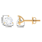 Solitaire Lab Grown Diamond Martini Stud Earrings Lab Grown Diamond - ( EF-VS ) - Color and Clarity - Rosec Jewels