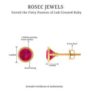 1.25 CT Round Cut Created Ruby Solitaire Stud Earring in Gold Lab Created Ruby - ( AAAA ) - Quality - Rosec Jewels