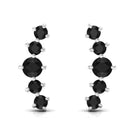 1/2 CT Gold Ear Cuff Earrings with Black Onyx Black Onyx - ( AAA ) - Quality - Rosec Jewels