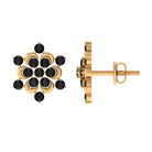 1/2 CT Black Onyx Statement Snowflake Stud Earrings Black Onyx - ( AAA ) - Quality - Rosec Jewels