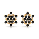 1/2 CT Black Onyx Statement Snowflake Stud Earrings Black Onyx - ( AAA ) - Quality - Rosec Jewels