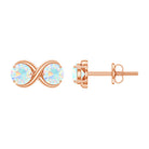 1 CT Simple Ethiopian Opal Two Stone Infinity Stud Earrings Ethiopian Opal - ( AAA ) - Quality - Rosec Jewels