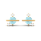 Sky Blue Topaz and Diamond Celestial Stud Earrings Sky Blue Topaz - ( AAA ) - Quality - Rosec Jewels