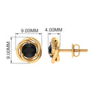 5 MM Lab Created Black Diamond Solitaire Swirl Stud Earrings Lab Created Black Diamond - ( AAAA ) - Quality - Rosec Jewels