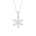 Certified Moissanite Scatter Snowflake Pendant Moissanite - ( D-VS1 ) - Color and Clarity - Rosec Jewels