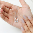 Designer Moissanite Teardrop Pendant Necklace Moissanite - ( D-VS1 ) - Color and Clarity - Rosec Jewels