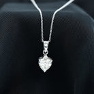 Certified Moissanite Solitaire Heart Pendant Necklace in Silver - Rosec Jewels