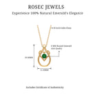 Round Shape Solitaire Emerald Teardrop Heart Pendant Emerald - ( AAA ) - Quality - Rosec Jewels