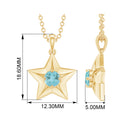 1/4 CT Sky Blue Topaz and Gold Star Pendant Necklace Sky Blue Topaz - ( AAA ) - Quality - Rosec Jewels