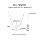 0.50 CT Moissanite Three Stone Necklace Moissanite - ( D-VS1 ) - Color and Clarity - Rosec Jewels