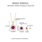 Minimal Rhodolite and Moissanite Swirl Jewelry Set Rhodolite - ( AAA ) - Quality - Rosec Jewels