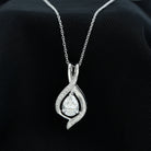 Certified Moissanite Classic Teardrop Pendant in Silver - Rosec Jewels