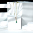 Heart Shape Emerald Pendant Necklace with Diamond Accent Bail Emerald - ( AAA ) - Quality - Rosec Jewels