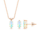 Marquise Cut Ethiopian Opal Solitaire Jewelry Set Ethiopian Opal - ( AAA ) - Quality - Rosec Jewels