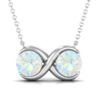 Ethiopian Opal Two Stone Infinity Pendant Necklace Ethiopian Opal - ( AAA ) - Quality - Rosec Jewels