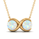 Ethiopian Opal Two Stone Infinity Pendant Necklace Ethiopian Opal - ( AAA ) - Quality - Rosec Jewels