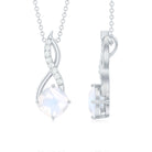 1.50 CT Infinity Pendant Necklace with Moonstone Solitaire and Diamond Moonstone - ( AAA ) - Quality - Rosec Jewels