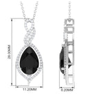 Black Spinel Teardrop Dangle Pendant with Moissanite Accent Black Spinel - ( AAA ) - Quality - Rosec Jewels