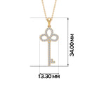 Moissanite Key Statement Pendant Necklace Moissanite - ( D-VS1 ) - Color and Clarity - Rosec Jewels