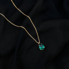 Pear Cut Lab Grown Emerald Solitaire Pendant Necklace Lab Created Emerald - ( AAAA ) - Quality - Rosec Jewels