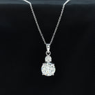 2.75 CT Minimal Round Shape Moissanite Solitaire Pendant Silver - Rosec Jewels