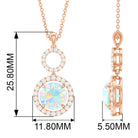 Ethiopian Opal and Diamond Dangle Pendant Necklace Ethiopian Opal - ( AAA ) - Quality - Rosec Jewels