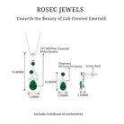 Designer Created Emerald and Diamond Dangle Jewelry Set Lab Created Emerald - ( AAAA ) - Quality - Rosec Jewels