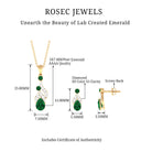 Designer Created Emerald and Diamond Dangle Jewelry Set Lab Created Emerald - ( AAAA ) - Quality - Rosec Jewels