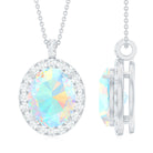 Ethiopian Opal Statement Pendant Necklace Ethiopian Opal - ( AAA ) - Quality - Rosec Jewels