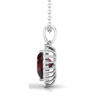 4.25 CT Garnet Heart Pendant Necklace with Diamond Halo Garnet - ( AAA ) - Quality - Rosec Jewels