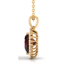 4.25 CT Garnet Heart Pendant Necklace with Diamond Halo Garnet - ( AAA ) - Quality - Rosec Jewels