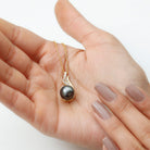 Elegant Black Tahitian Pearl Designer Pendant with Diamond Tahitian pearl - ( AAA ) - Quality - Rosec Jewels