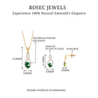 Infinity Jewelry Set with Oval Shape Emerald and Diamond Emerald - ( AAA ) - Quality - Rosec Jewels