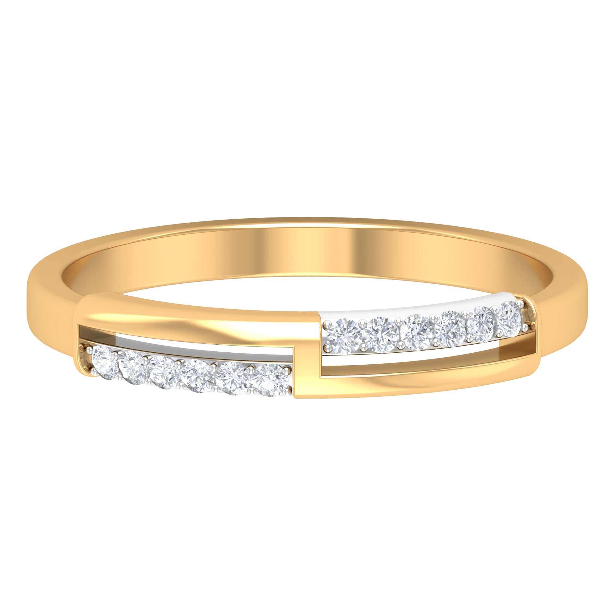 Round Diamond Band Ring in Prong Setting Diamond - ( HI-SI ) - Color and Clarity - Rosec Jewels