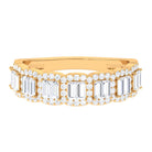 Designer Baguette Moissanite Half Eternity Band Ring Moissanite - ( D-VS1 ) - Color and Clarity - Rosec Jewels