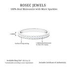 Certified Moissanite Half Eternity Ring Moissanite - ( D-VS1 ) - Color and Clarity - Rosec Jewels